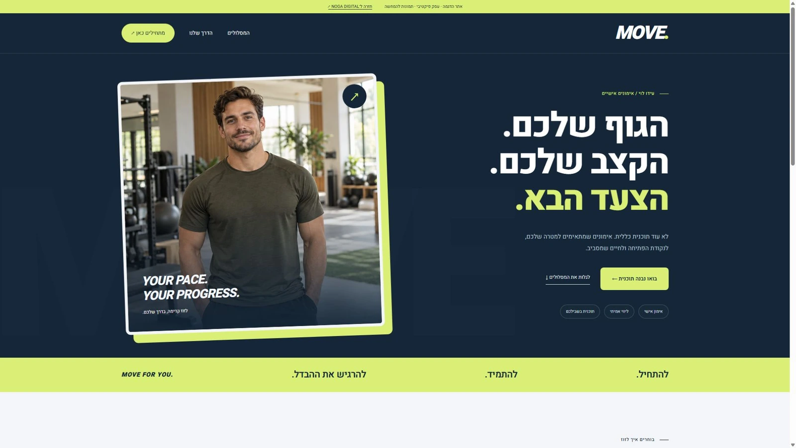 צילום של אתר ההדגמה המעודכן — לחצו לפתיחה